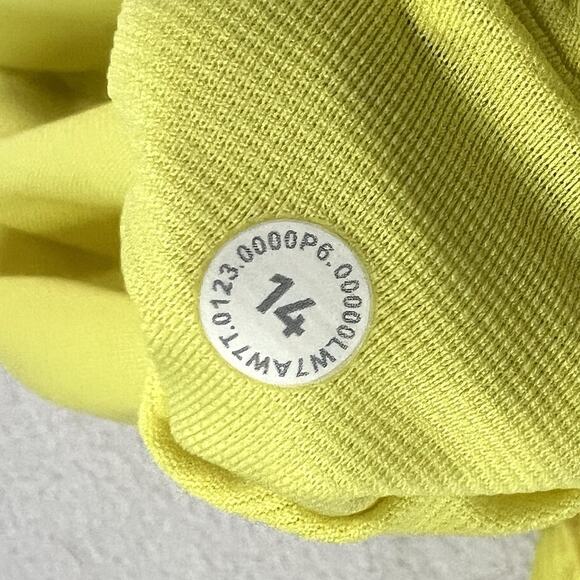 Lululemon Women Hotty Hot High-Rise Short 4" Neon Highlight Yellow Workout HR 14 - Picture 7 of 8